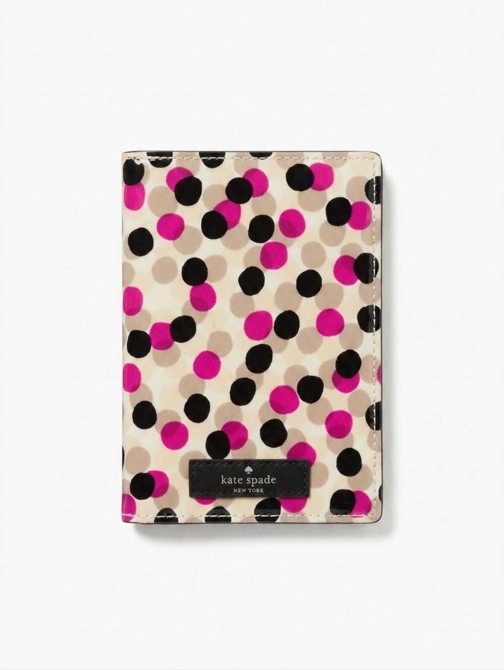 kate spade polka dot passport cover - cream, pink & black